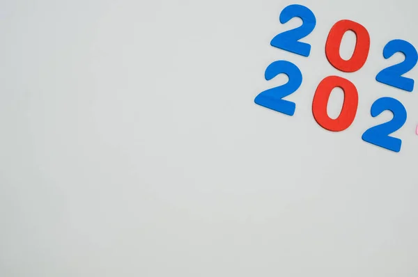 Two Mentions 202 White Background New Year Concept — Stock Photo, Image