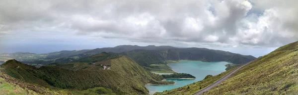 Une Vue Panoramique Paysage Sur Lagune Fogo — Photo