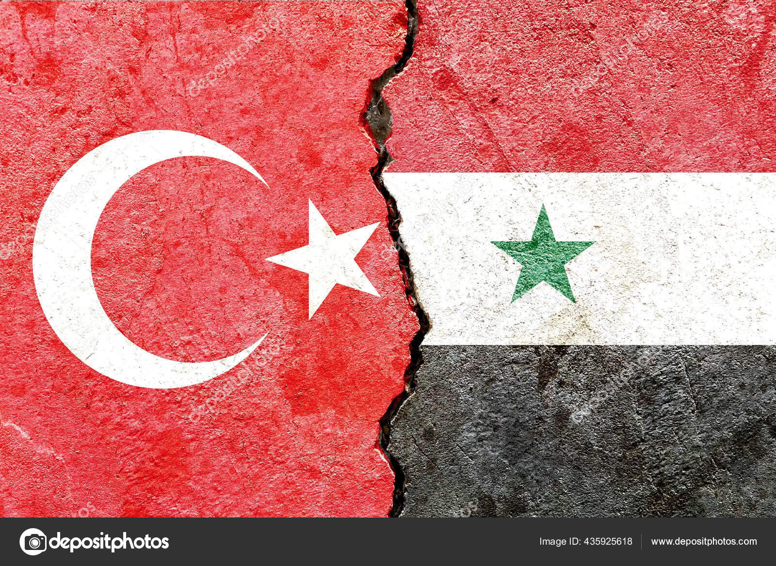 An image of the Syrian and Turkish flags