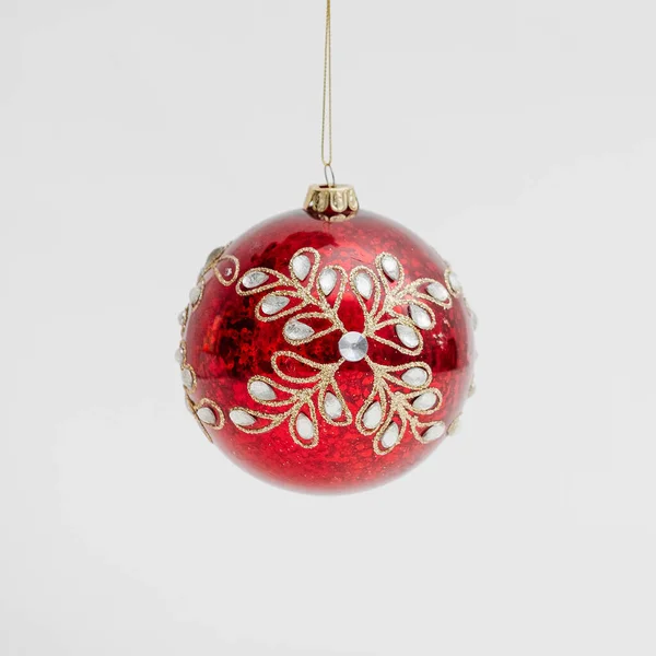 Closeup Shot Elegant Christmas Tree Ornament White Background — Stock Photo, Image