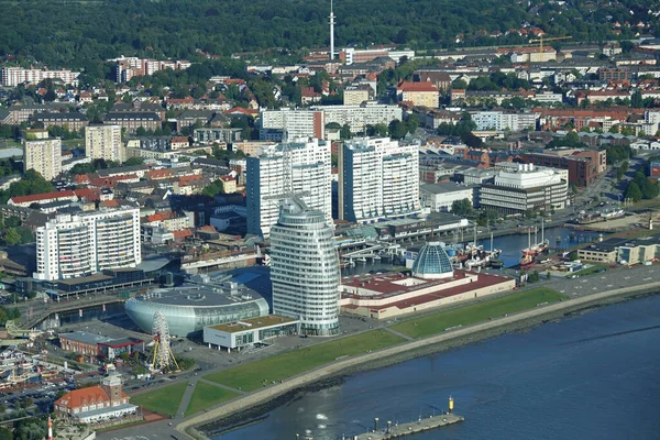 Bremerhaven Deutschland 2020 Luftaufnahme Der Bremerhavener Innenstadt Schuss Aus Dem — Stockfoto