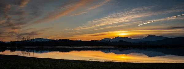 Pôr Sol Sobre Mary Peak Oregon Coastal Range Panorama — Fotografia de Stock