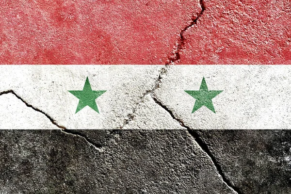 Syrian Flag Cracked Background Politics War Concept — Stock Photo, Image