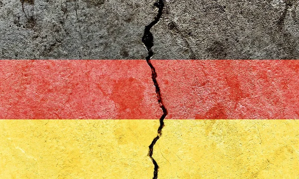 German Flag Cracked Background Politics War Concept — Stock Photo, Image