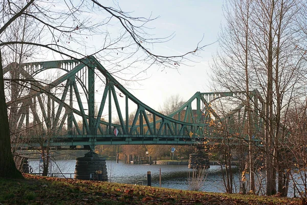 Primer Plano Del Puente Hierro Glienicke Través Del Río Havel — Foto de Stock