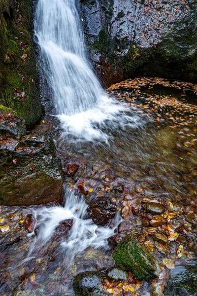 Una Cascada Otoño Selva Negra Alemania Una Cascada Mística Medio — Foto de Stock