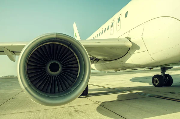 Primer Plano Del Motor Del Avión — Foto de Stock