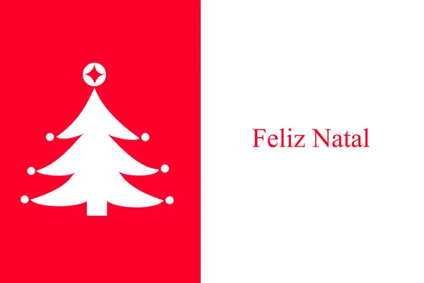 Feliz Natal Portuguese Text Christmas Tree Illustration Translation Merry Christmas — Stock Photo, Image