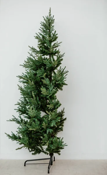 Ένα Όμορφο Και Κομψό Χριστουγεννιάτικο Δέντρο Για Τον Τοίχο — Φωτογραφία Αρχείου