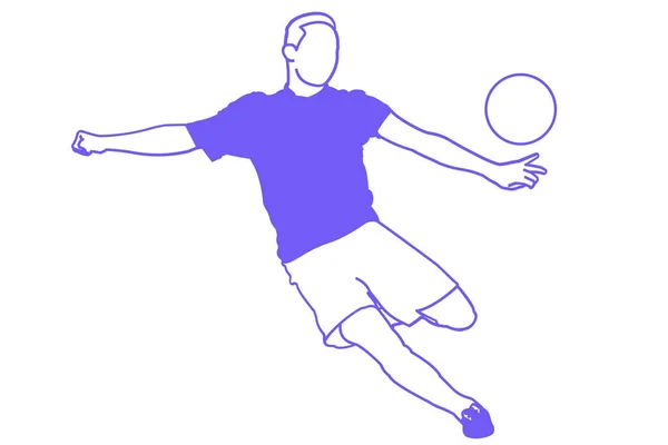 Illustrazione Digitale Uomo Che Gioca Calcio Isolato Uno Sfondo Bianco — Foto Stock