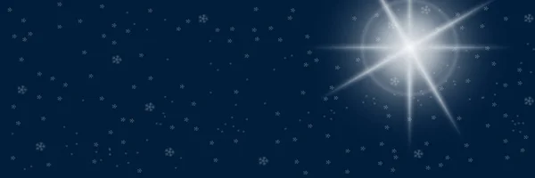 Una Ilustración Del Cielo Nocturno Con Una Estrella Brillante Copos —  Fotos de Stock