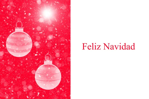 Ein Spanischer Text Feliz Navidad Mit Christbaumschmuck Übersetzung Frohe Weihnachten — Stockfoto