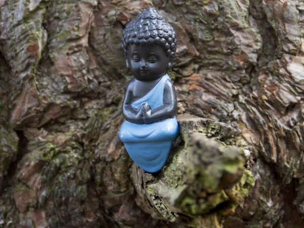Eine Winzige Statue Des Kleinen Budda Der Natur — Stockfoto