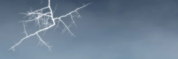 Lightning Strike Illustration Gray Cloudy Background — Stock Photo, Image