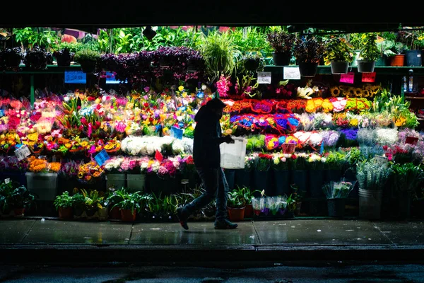 New York United States Oct 2020 Flowers Sale Manhattan Rainy — Stock Photo, Image