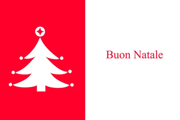 Texto Italiano Buon Natale Con Una Ilustración Del Árbol Navidad —  Fotos de Stock