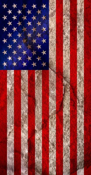 Vertical Shot American Flag Textured Rock Background — Stock Photo, Image