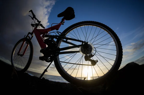 Mountain Bike Sunset — Stock Photo, Image