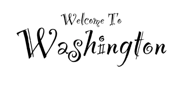 Uma Ilustração Welcome Washington Escrita Uma Fonte Vintage Com Letras — Fotografia de Stock