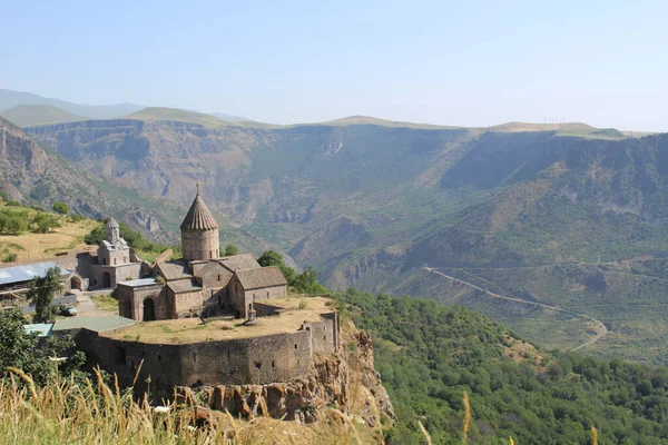 Ermenistan Syunik Eyaletindeki Güzel Tatev Manastırı Nın Hava Görüntüsü Doğadaki — Stok fotoğraf