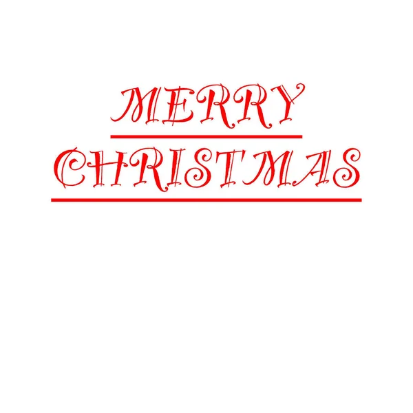 Merry Christmas Illustration Written Vintage Font White Background — Stock Photo, Image