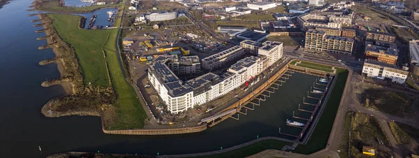 Zutphen Netherlands Dec 2020 Aerial Panorama Noorderhaven Neighbourhood Residential Building — Stok fotoğraf