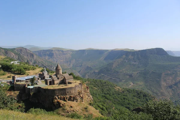 Vue Aérienne Magnifique Monastère Tatev Dans Province Syunik Arménie Église — Photo