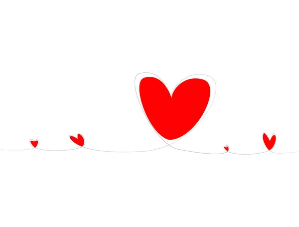 Een Rij Harten Vertegenwoordigt Hartslag Van Een Verliefd Persoon Valentijnsdag — Stockfoto