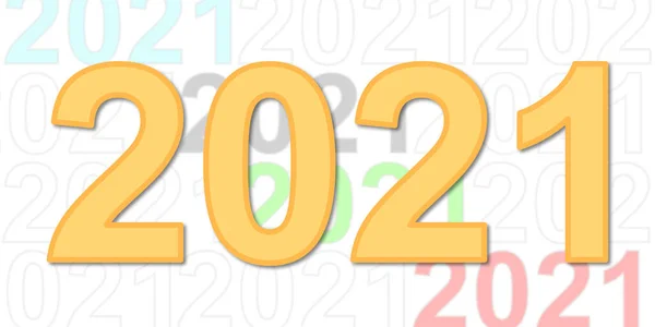 Uma Ilustração Número 2021 Fundo Branco Para Ano Novo — Fotografia de Stock