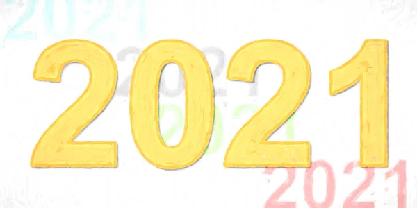 Ilustracja Liczby 2021 Białym Tle Nowy Rok — Zdjęcie stockowe