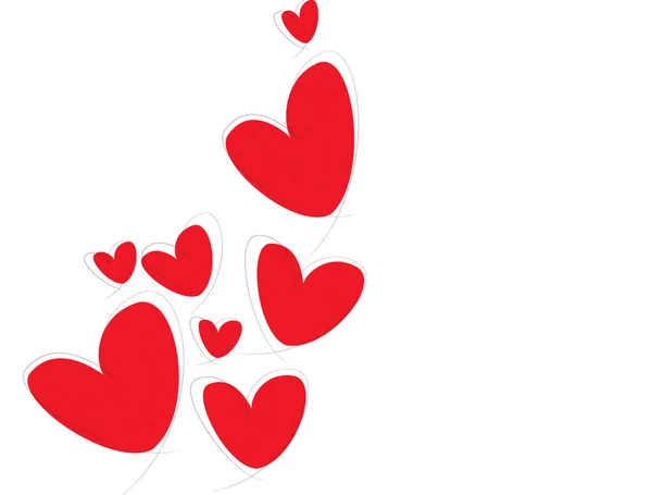 Векторная Иллюстрация Набора Красных Сердец Разного Размера Концепция Дня Святого — стоковое фото