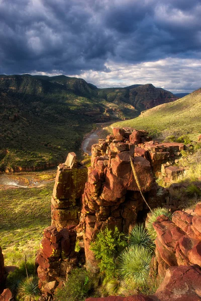 Vertikal Bild Fascinerande Bilder Fantastiska Landskapen Cebeque Creek Arizona — Stockfoto