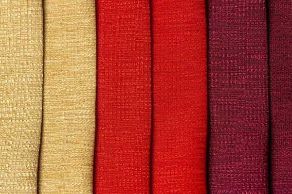 Interior Design Sample Swaps Textured Curtain Fabric Different Shades Gold Royalty Free Stock Images