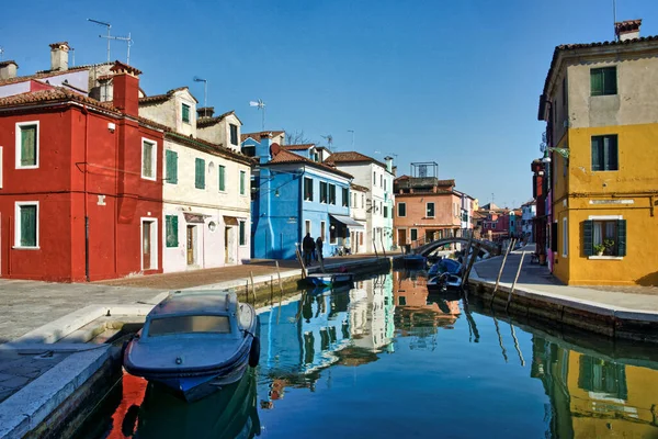 Een Prachtige Opname Van Het Eiland Burano Venetië Italië Met — Stockfoto