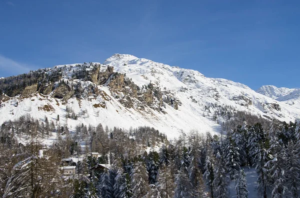 Tiro Aéreo Fex Valley Coberto Neve — Fotografia de Stock