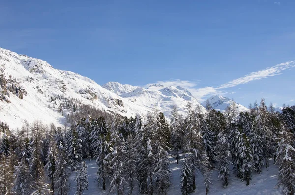 Tiro Aéreo Fex Valley Coberto Neve — Fotografia de Stock