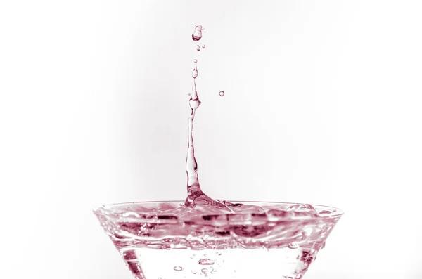 Närbild Cocktail Glas Full Dryck Med Rosa Effekt Bakgrunden För — Stockfoto