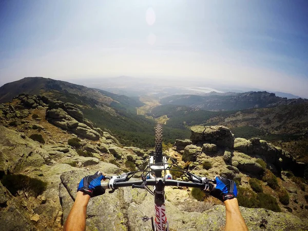 Primer Plano Ciclista Las Montañas — Foto de Stock