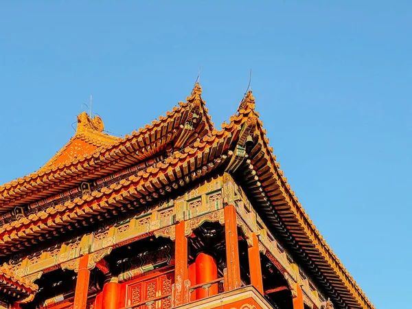 Piękny Strzał Starożytnej Chińskiej Architektury — Zdjęcie stockowe