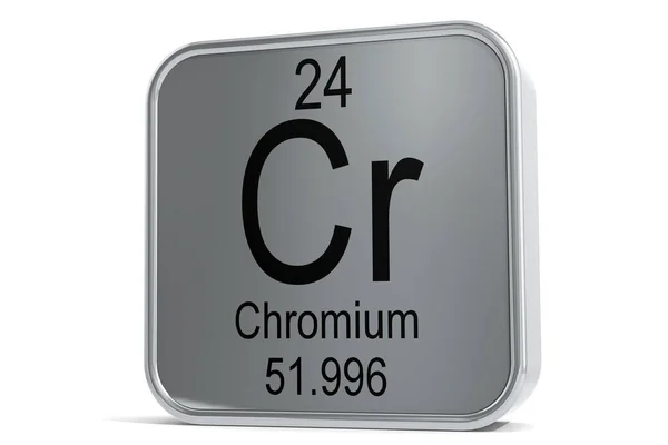 Eine Darstellung Des Chromelementsymbols Auf Dem Metallblock Isoliert Auf Weißem — Stockfoto