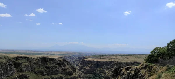 Plano Panorámico Profundo Cañón Del Río Kasakh Armenia Sagmosavank Armenia — Foto de Stock