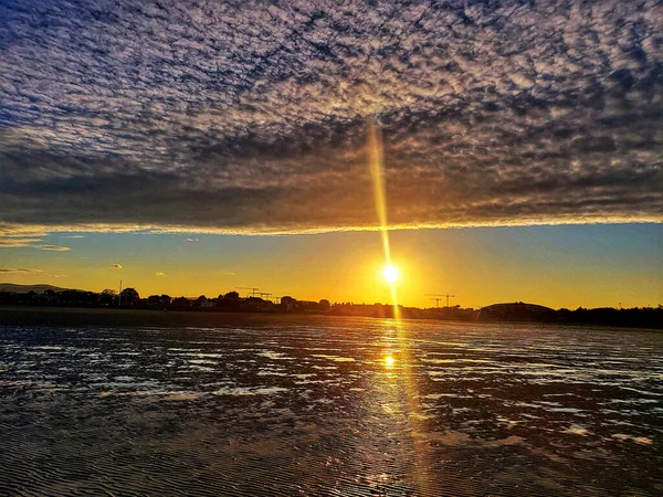 Dat Een Geweldige Zonsondergang Geregistreerd Een Strand Genaamd Soundymount Dublin — Stockfoto