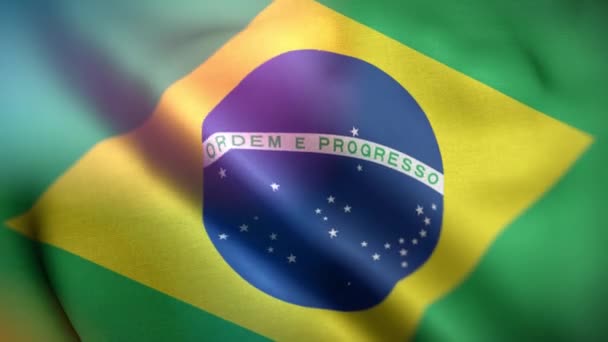 Flag Brazil Waving — Stock Video