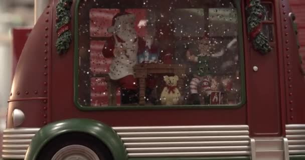 Egy Gyönyörű Kép Mikulás Belsejében Tra Dekoráció Karácsonyi Szezonban — Stock videók