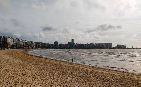 乌拉圭的沙滩 海洋和蒙得维的亚市的特写镜头 — 图库照片