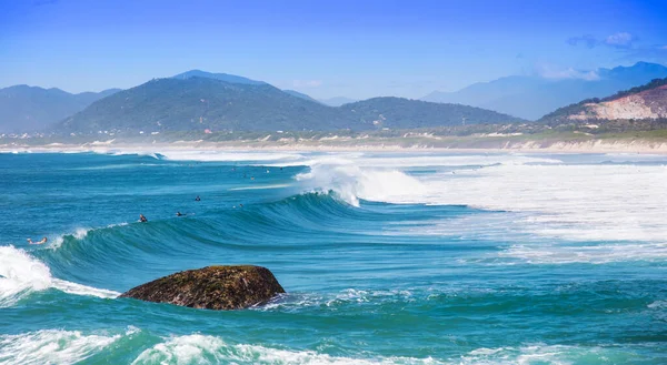 Eine Luftaufnahme Vom Joaquina Beach Florianopolis Brasilien — Stockfoto