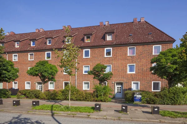 Типичное Кирпичное Жилое Здание Вильгельмсбурге Гамбург Германия — стоковое фото