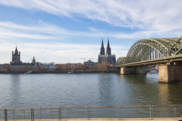 Vacker Bild Hohenzollern Bron Över Floden Rhen — Stockfoto