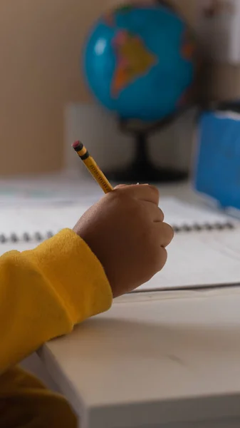 Віртуальний Знімок Дитини Яка Навчається Вдома — стокове фото