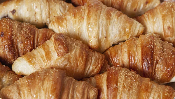 Primer Plano Mini Croissants Lleno Chocolate Mantequilla Cocina Francesa — Foto de Stock